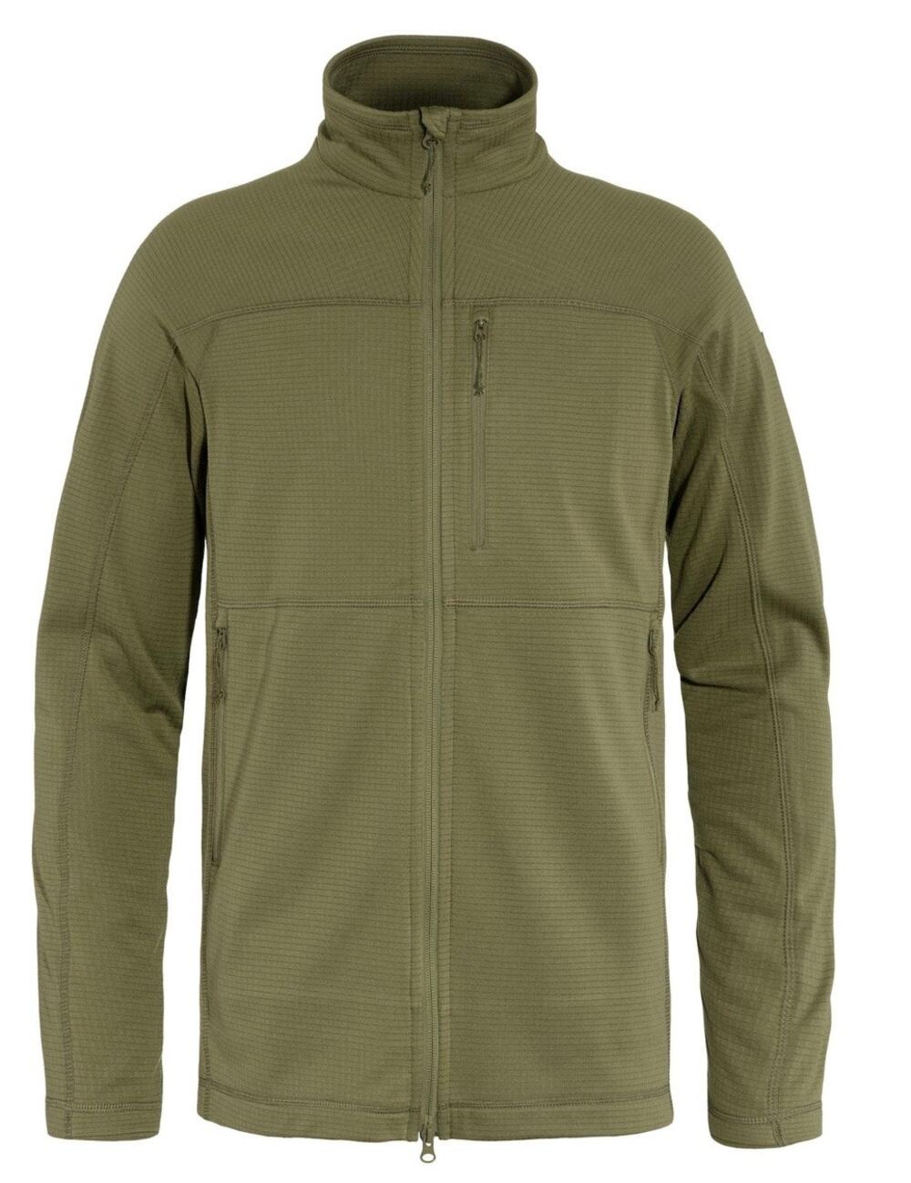 Fjallraven Men’s Abisko Lite Fleece Jacket Olive Green Full Zip Sweater Large